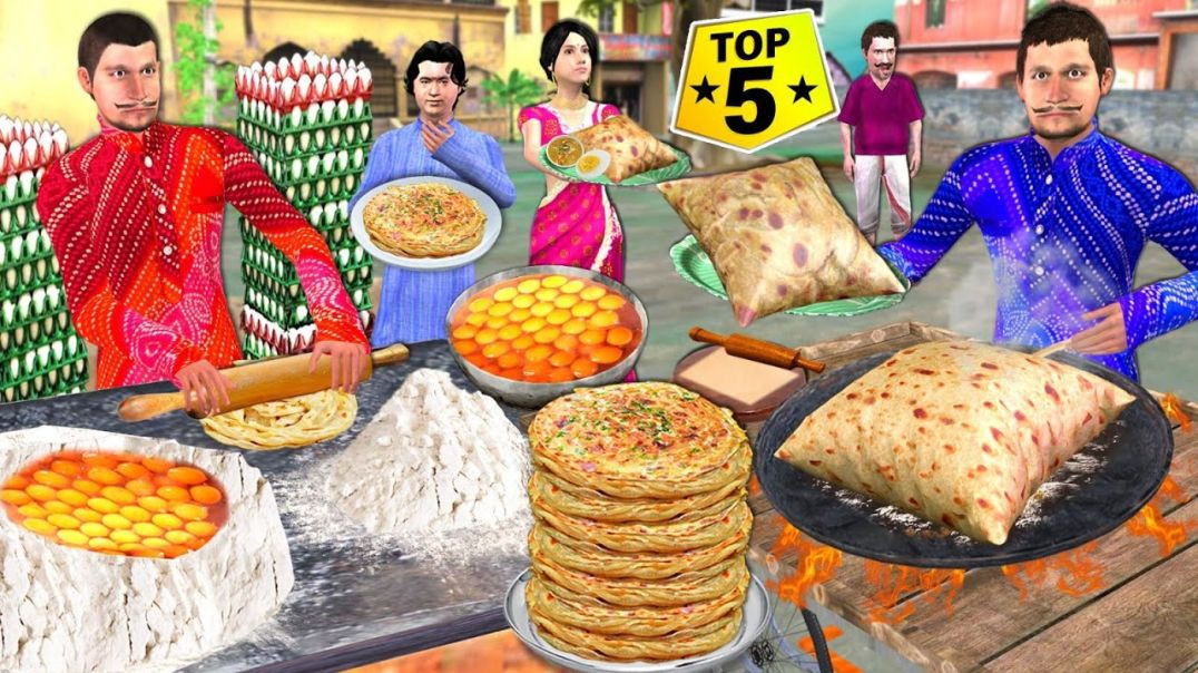 Cheese Pillow Paratha Zero Fat Chole Kulcha Cooking Street Food Collection Hindi Kahani Stories(1080