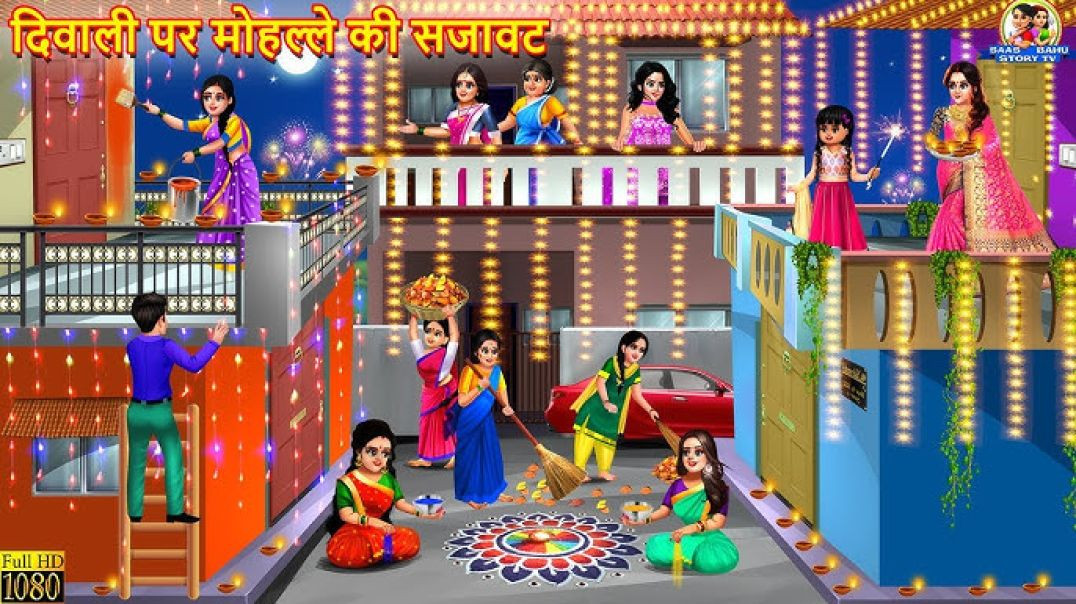 दिवाली पर मोहल्ले की सजावट _ Diwali Par Mohalle Ki Sajawat _ Saas Bahu _ Hindi Kahani _ Kahani(1080P